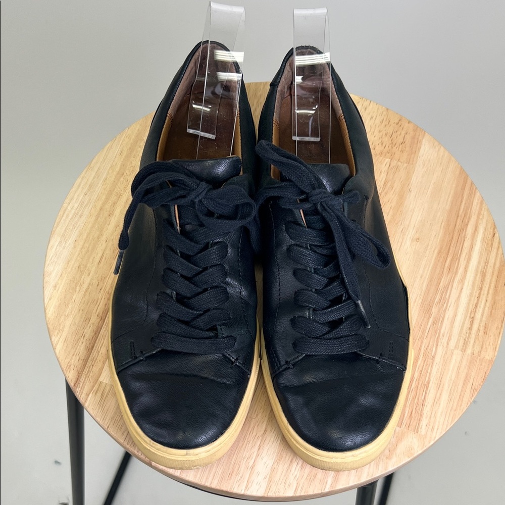 FRYE Unisex Black Leather Lace Up Sneakers Size 9